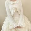 Autumn Winter Sweet Ruffle Lace Bow Sweater Coat Female Japanese Kawaii Lolita Style Knited Cardigan Women Cute Slim Short Top