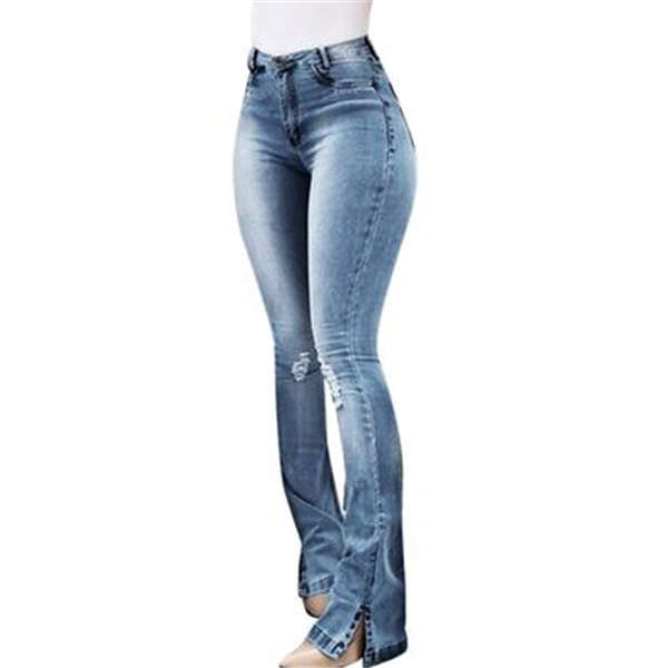 Women Spring Summer Fashion Jeans Sexy Casual Slim Split Ends Flare Pants  High Waist Button Fly Pocket Ripped Long Jeans acquista in modo economico —  spedizione gratuita, recensioni reali con foto — Joom