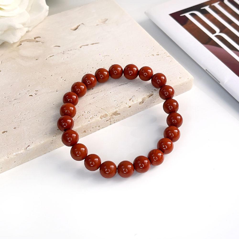 Natural Stone pink zebra Beaded Bracelet 6/8mm Dalmatian Jasper Rhodochrosite Agate Bracelet Gemstone Beads Bracelet