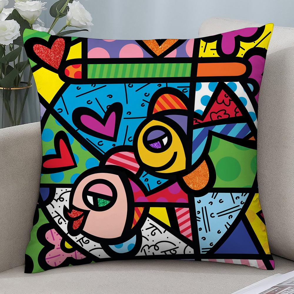 B-BrittoS Art Design Pillow Case 3D Print Polyester Fiber 40*40 Cm Home Sofa Throw Pillow Cover Decoration Festival Gift