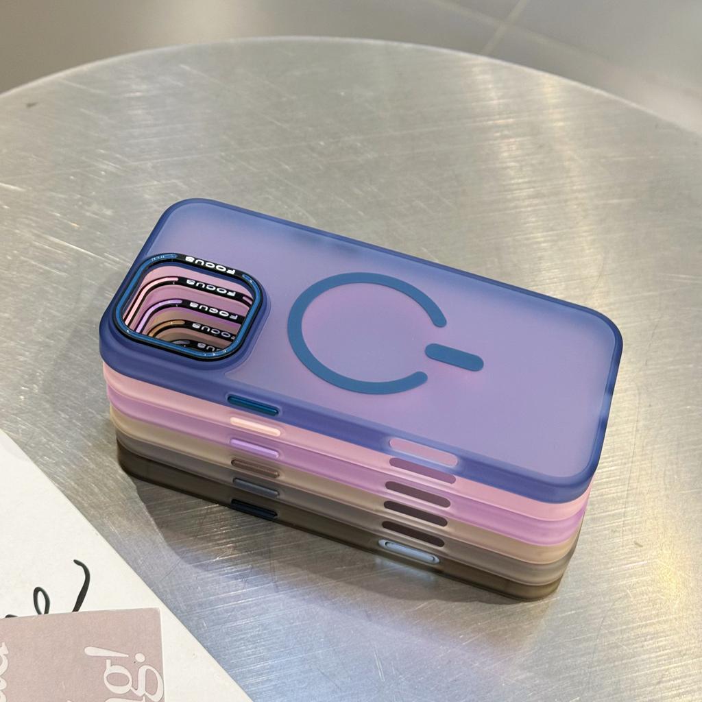 Suitable for IPhone16promax Phone Case, Skin-sensing Magnetic Attraction C-type Jelly Dopamine, Apple 15 Semi-transparent PC Case