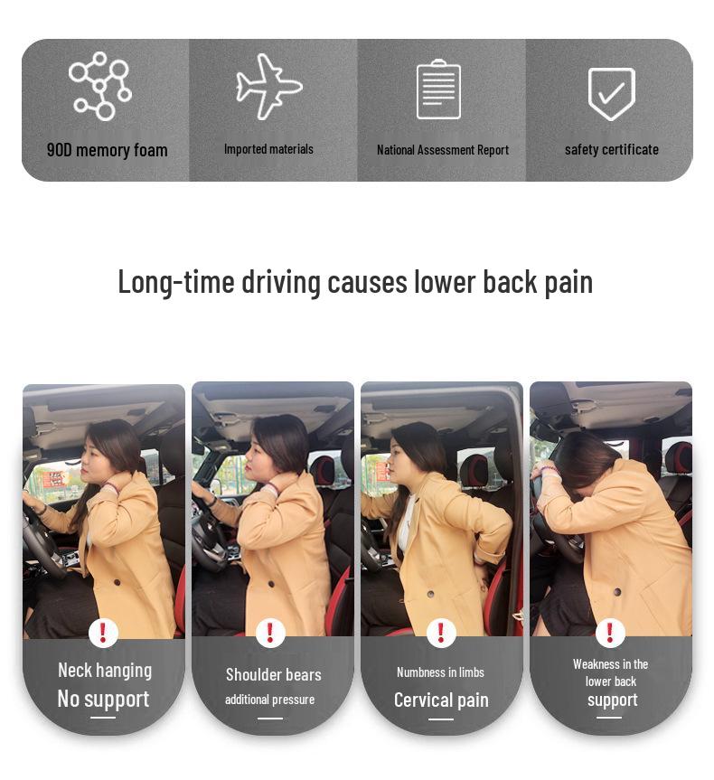 Memory Foam Lumbar Support Cushion for Car Seats