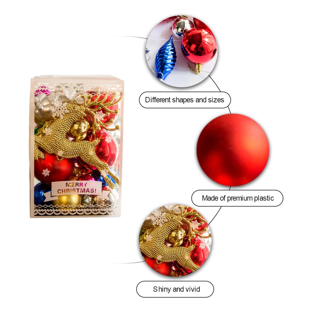 Christmas Balls Ornaments 30Pack Shiny Balls Shatterproof Christmas Tree Decorations Set Festive