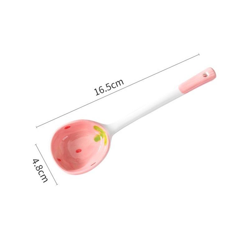 Long Handle Solid Ladle High Quality Non-toxic and Tasteless Good Looks Vintage Kitchen Supplies Ceramic Spoon Fine Workmanship