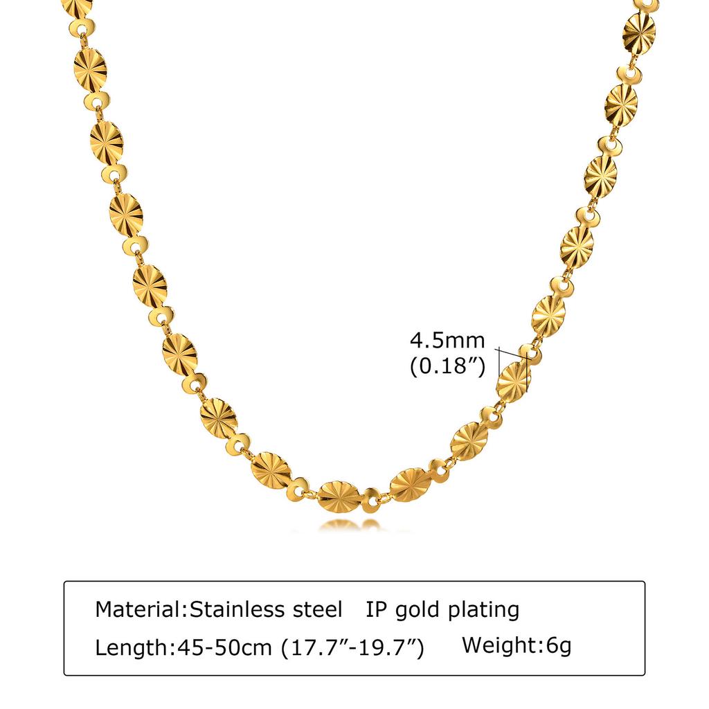Edelstahl Gliederkette Halskette für Damen, Einfache 18 Karat Vergoldete Dünne Halskette, Minimalistischer Wasserdichter Schmuck