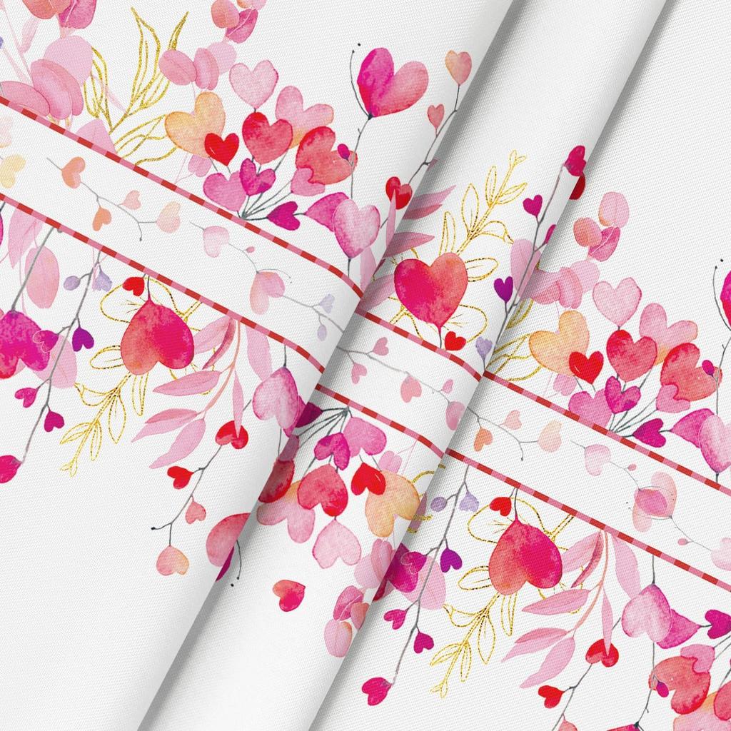 Horaldaily Valentine Tablecloth 60×60 Inch Round, Pink Love Plants Washable Table Cover for Party Picnic Dinner Decor