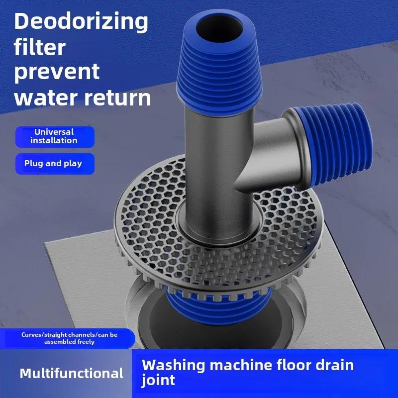 Wielofunkcyjny odpływ podłogowy rura spustowa zmywarka podłogowy odpływ trójnik przyłączeniowy rura odpływowa zlewu kuchennego podłogowy antyzapachowy