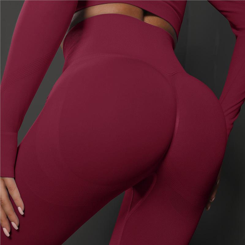 

Безшовний костюм для йоги з високою посадкою: Легінси для фітнесу з персиковими сідницями та смайликом для жінок Medium