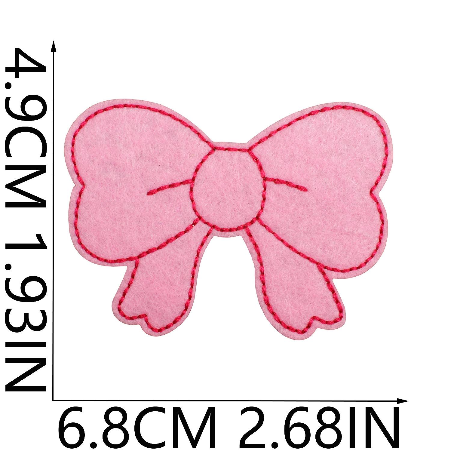 

Headgear Dress Up Bow Embroidery Cloth Sticker Clothes Bag Patch Sticker Cherry Bow Computer Embroidery Label Ironing no. 4_3 pieces