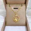 Stainless Steel Chain Cute Zircon Moon Owl Pendant Necklace for Women Lady Gold Color Cartoon Jewelry Accessories Gifts