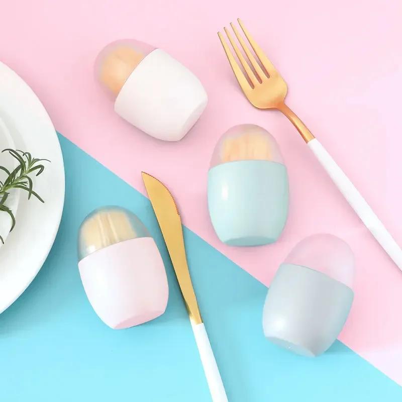 Egg Magnet Toothpick Box Kitchen Restaurant Toothpick Storage Container Nordic Portable Toothpick Jar Refrigerator Sticker Decor