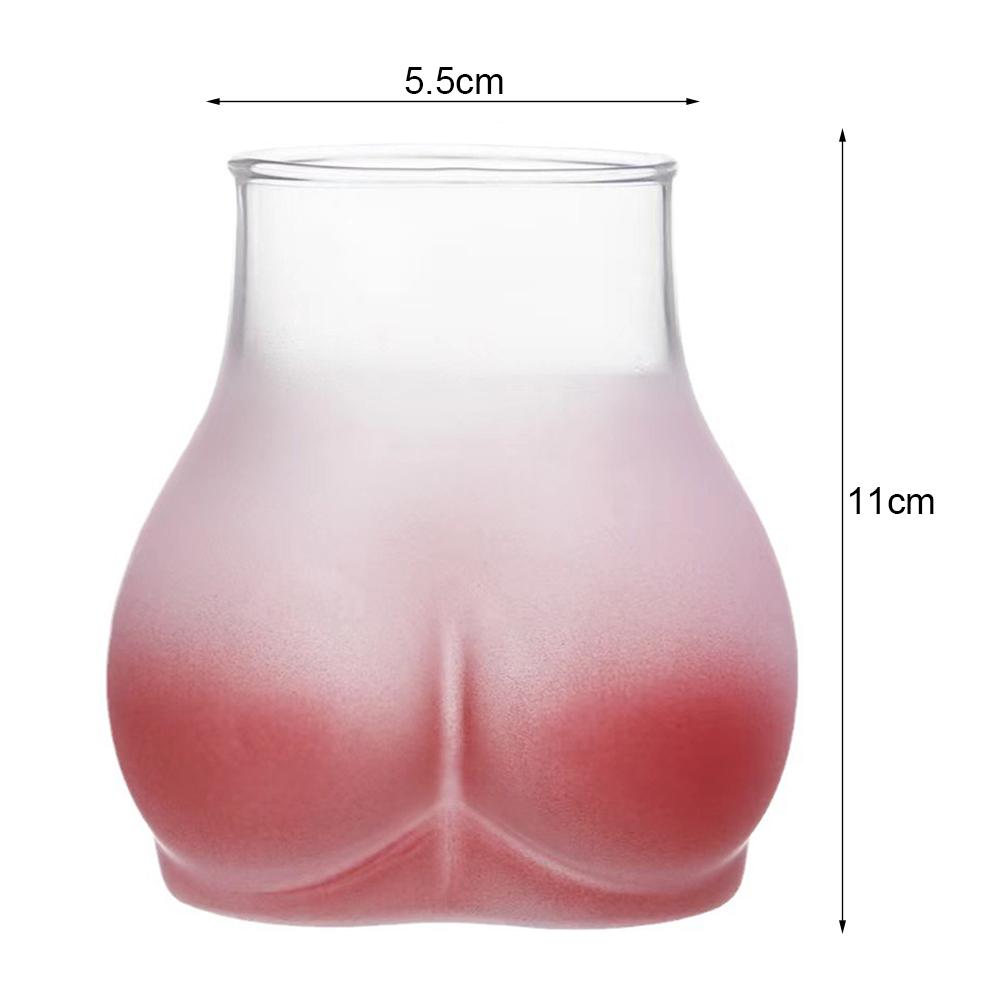 Clear Drinking Cup 3D Butt Shape Glass Whiskey Juices Cup For Cold Juices