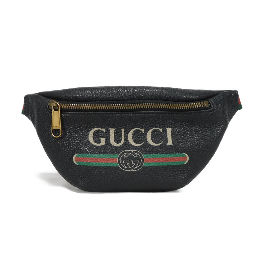 

Used 9539 Small Belt Bag 527792 0GCCT 8164 7929 Web Stripe Shelly Vintage Logo Print Black Men s from Japan AUTHENTIC