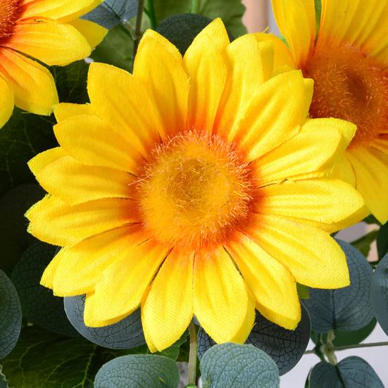 19 Inch Artificial Sunflower Long Stem Fake Large Sunflowers Decoration for Indoor Outdoor Home Wedding Baby Shower Birthday