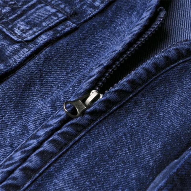 Spring and Autumn New Men's Denim Vest Multi-Pocket Work Clothes Versatile Casual Tops