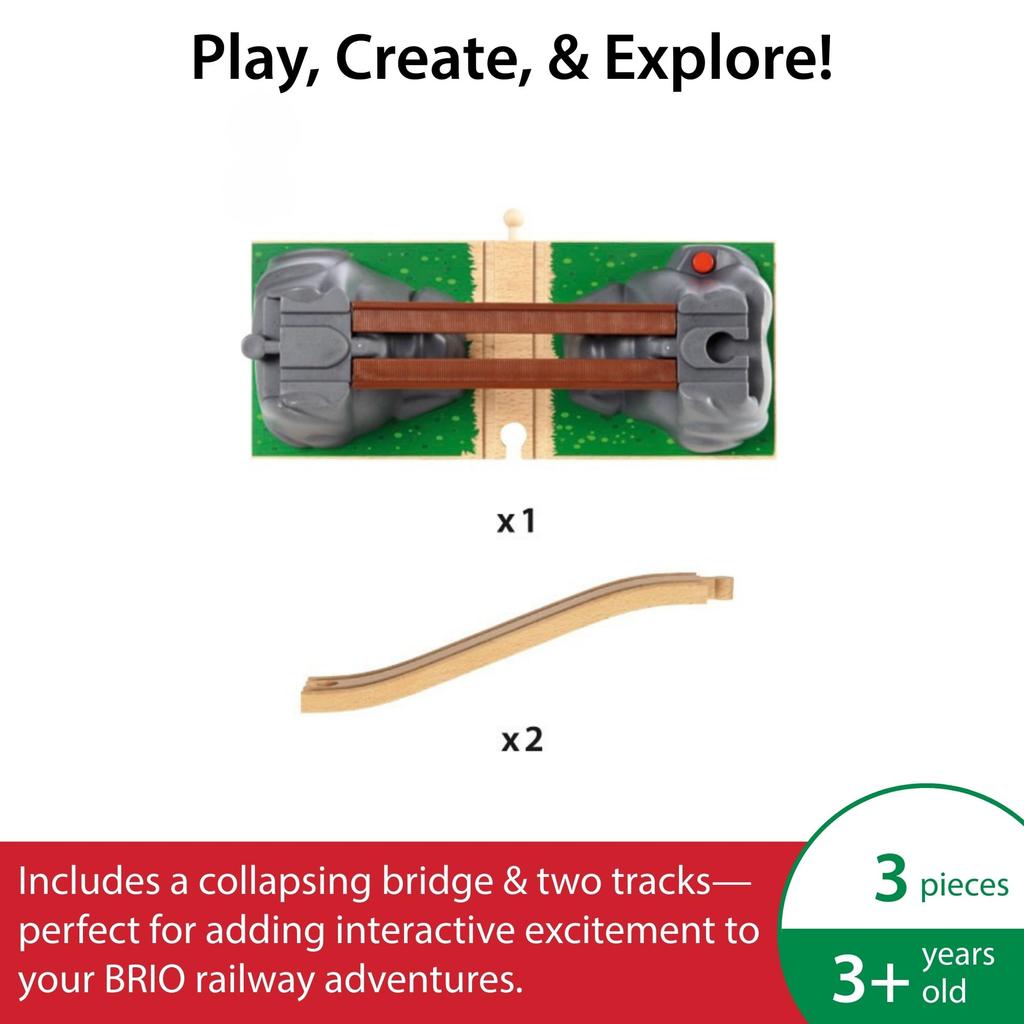 BRIO Fallbrücke 33391, für Kinder ab 3 Jahren. [Spielzeug, Holzspielzeug, Holzeisenbahn, Landschaftsteile, Geschenk] (Geburtstag/Weihnachten)]