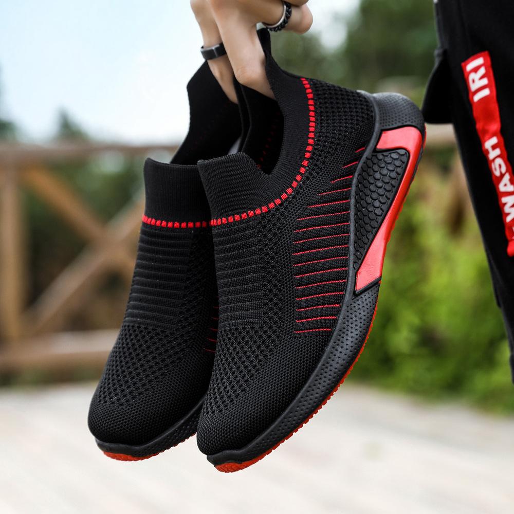 Men's Shoes New Men's Casual Shoes Spring Flying Woven Breathable One Pedal Lazy Shoes Sports Shoes Men