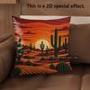 2D Mexican Desert Sunset Throw Pillow Covers** Pattern Cushion Cover Suitable For Sofa Bedroom Car Pillow Cover