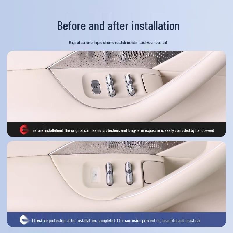 Zhijie R7 Window Lift Panel Button Protection Stickers - Silicone Anti-Scratch Decor for Four Doors