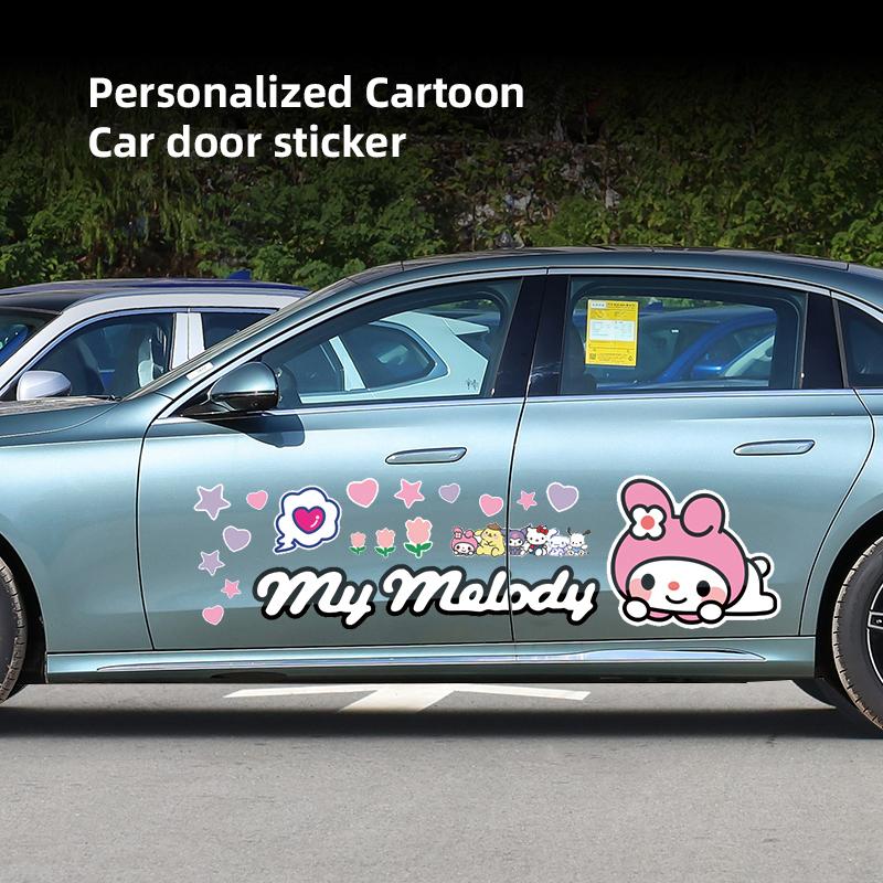 SKCW6 Sanrio Car Body Decoration Stickers Kawaii Cartoon Decal For Hyundai Volkswagen Toyota BMW Honda Jaguar Cadillac Alfa Romeo KIA