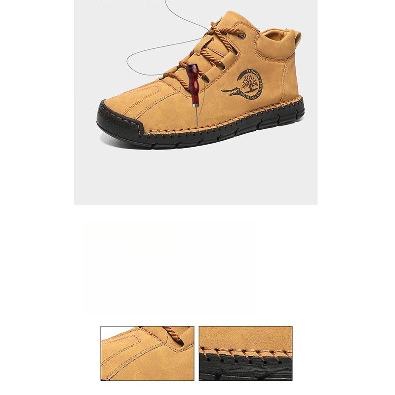 Men's Casual Shoes Side Zipper Short Boots Versatile Flat Bottom Trendy Fashionable Men's Shoes Suitable for Outdoor Sports