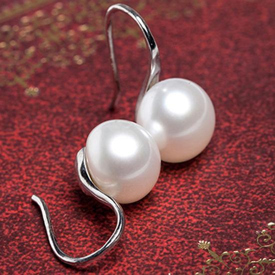 Hook Earrings Elegant Easy Matching Compact Faux Pearl Women Jewelry for Shopping Dating