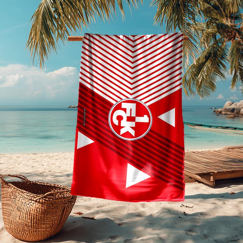 1pz Telo Mare Football Club Kaisers-lautern - Morbido, Assorbente in Microfibra, Leggero, Ideale per La Spiaggia, Feste, Viaggi, Campeggio regali per tifosi