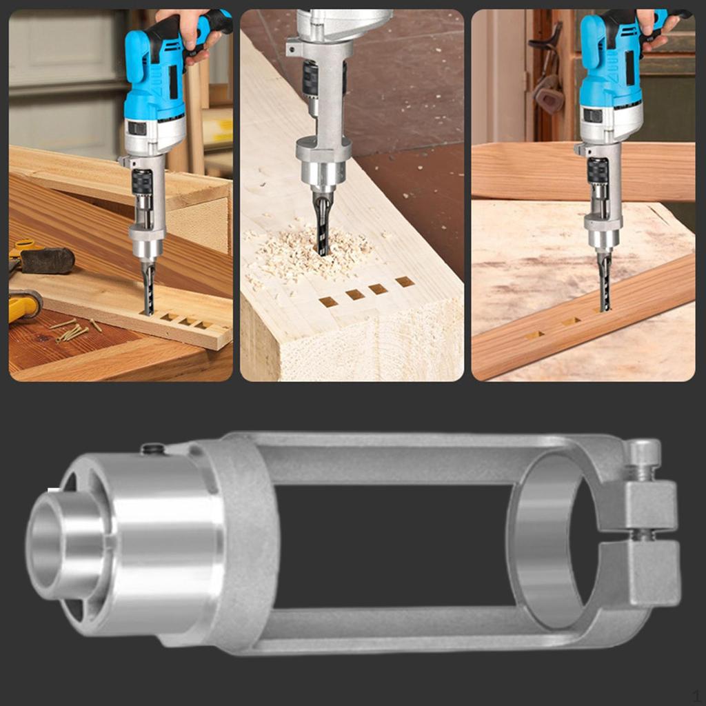 Square Hole Drill Bit Adapter Hand Electric Accessory with Screws, Cast Aluminum Attachment