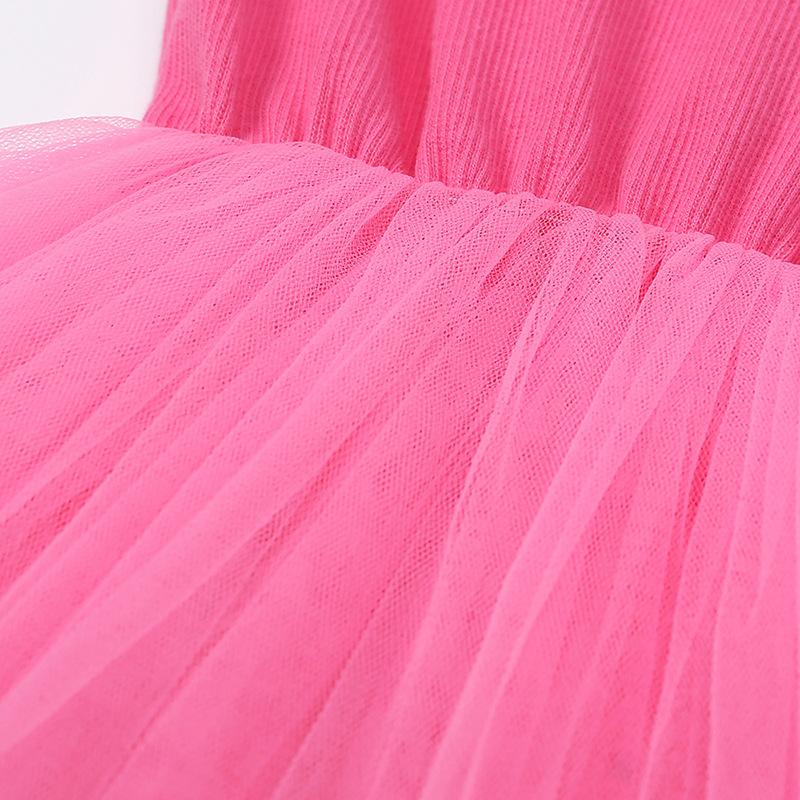 Mädchen-Hosenträgerkleid, Rippennähte, Ballett-Tanzrock, Netzrock, Prinzessinnenrock, Tutu-Rock