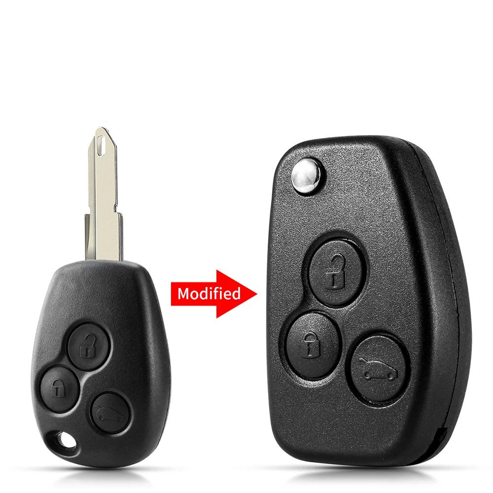KEYYOU 206 VAC102 Modified Flip Folding Car Key Shell Case 2/3 Buttons For Renault Duster Logan Fluence Clio Kangoo Sandero