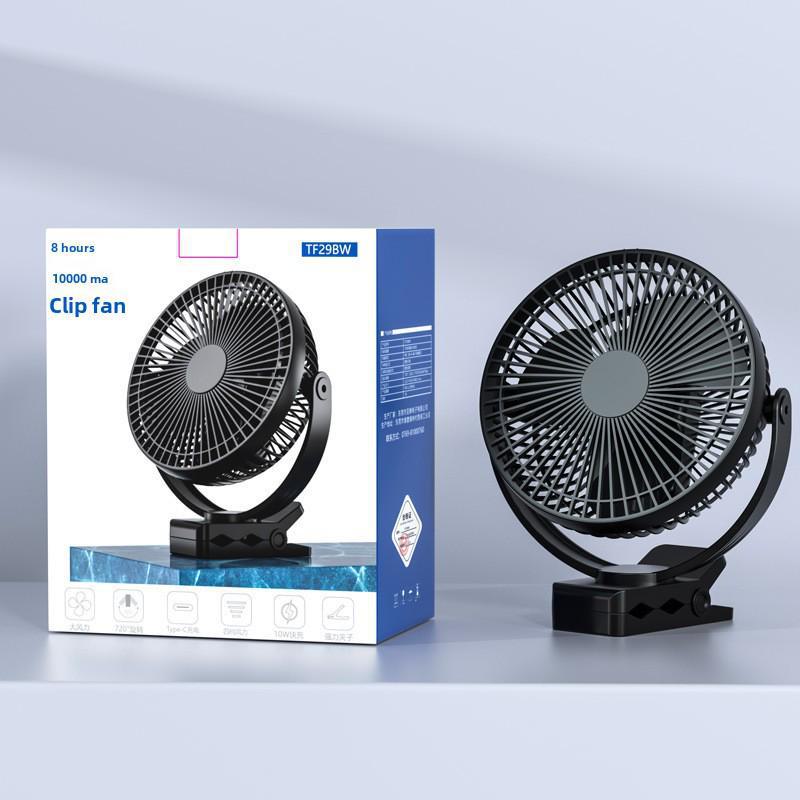 Tragbarer, per USB wiederaufladbarer 8-Zoll-Clip-On-Ventilator von ATEnge mit hoher Windkraft und Akku mit großer Kapazität.
