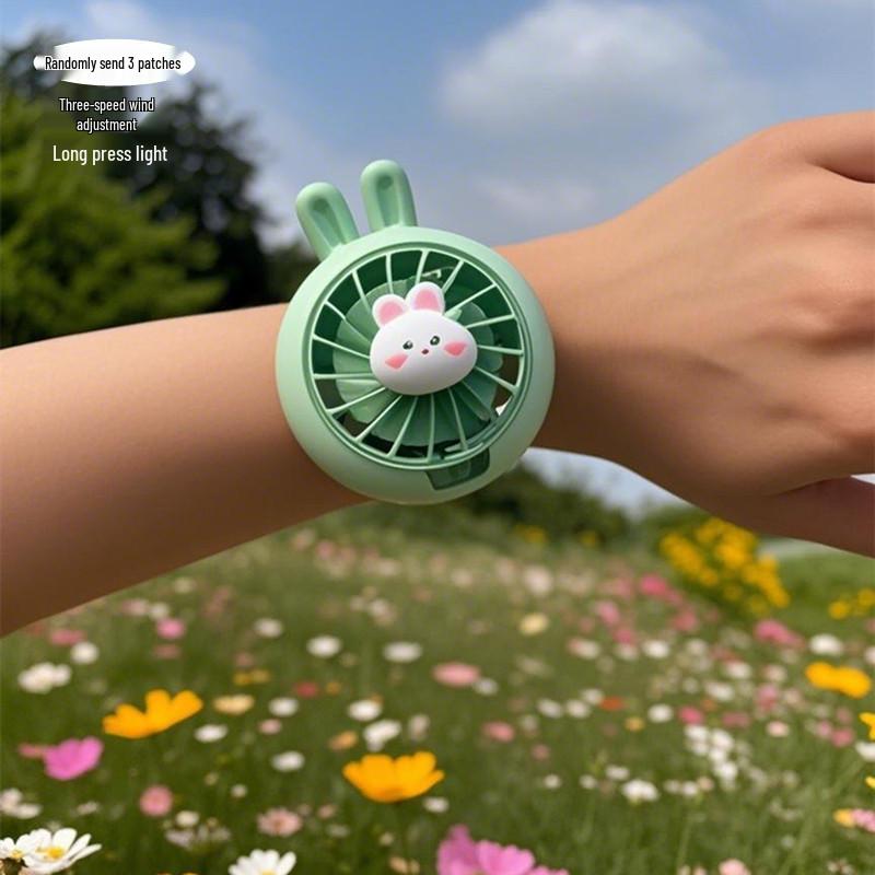 June 1st Children's Day Slap Bracelet Fan: Cute, Portable, Rechargeable, Student Wristband Mini Fan