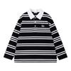Mucmukn Kids' Retro Faux Two-Piece Striped Polo Shirt