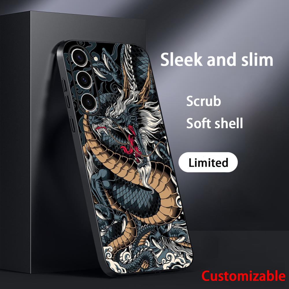 

Japanese dragon Super cool painting Phone Case For Samsung Galaxy S25 S24 S23 S22 S21 S20 Plus Ultra Note20 Soft Black Galaxy S22 Ultra 5G