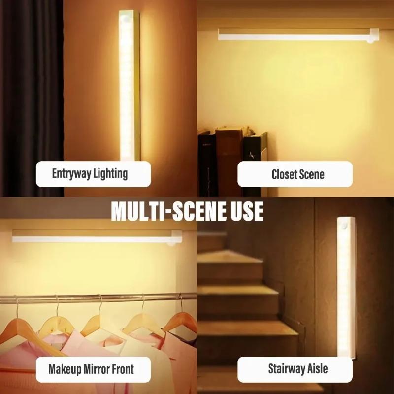 Wireless LED Night Light LED Motion Sensor Light Type C Rechargeable Light Cabinet Wardrobe Lamp Staircase Backlight for Kitchen