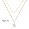 Fashion Women Necklace Shiny Rhinestone Faux Pearl Double Layer Choker Chain Necklace Jewelry for Gift
