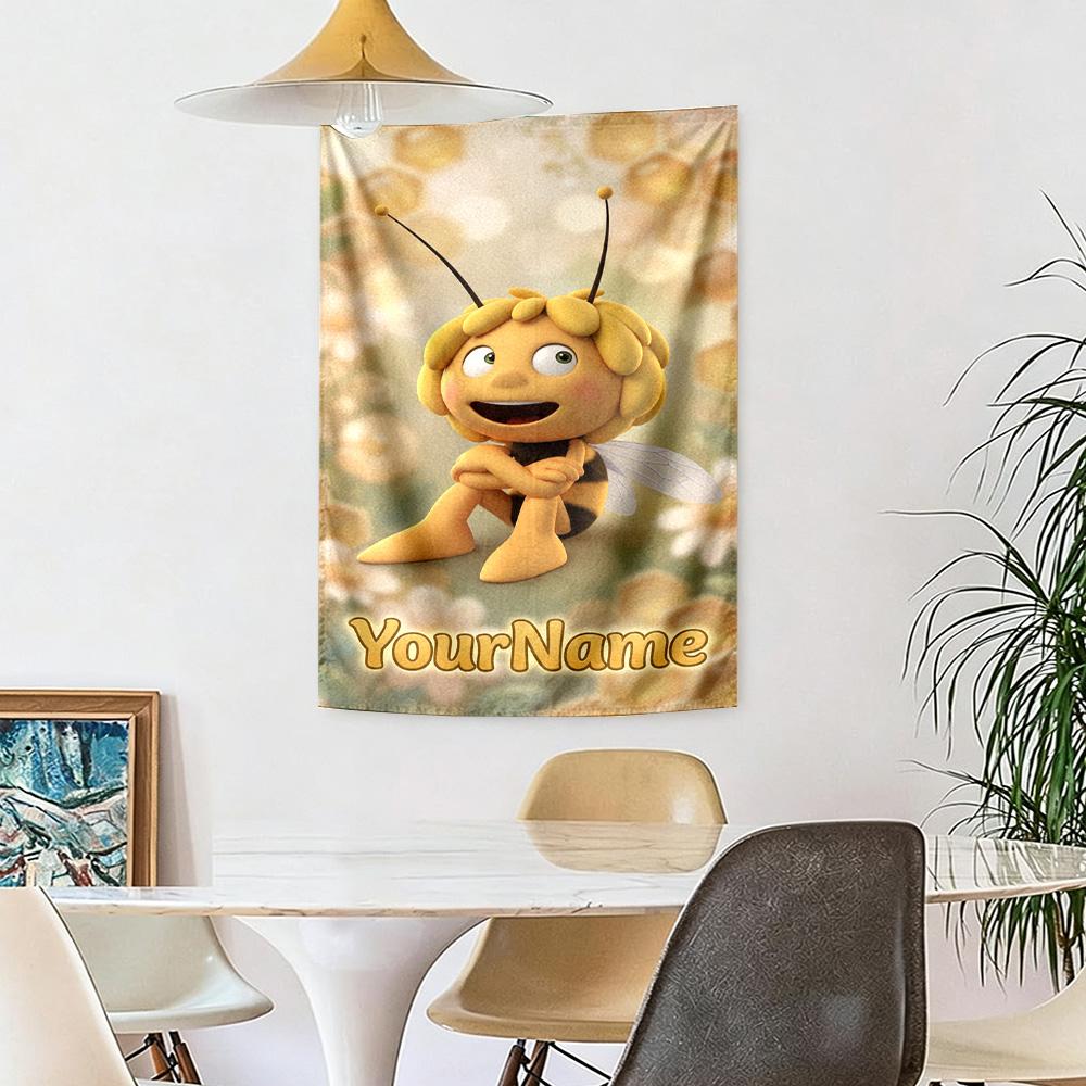 Biene Maja Custom Your Name Wall Decor Tapestry Art For Pet Memorial Birthdaywedding Party Backdrop Family Gift