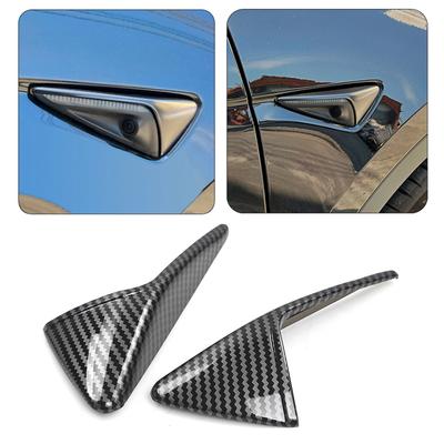 2PCS For Tesla Model 3 Y X S Side Camera Carbon Fiber ABS Protection Cover For Tesla Model 3 Model Y Car Accessories