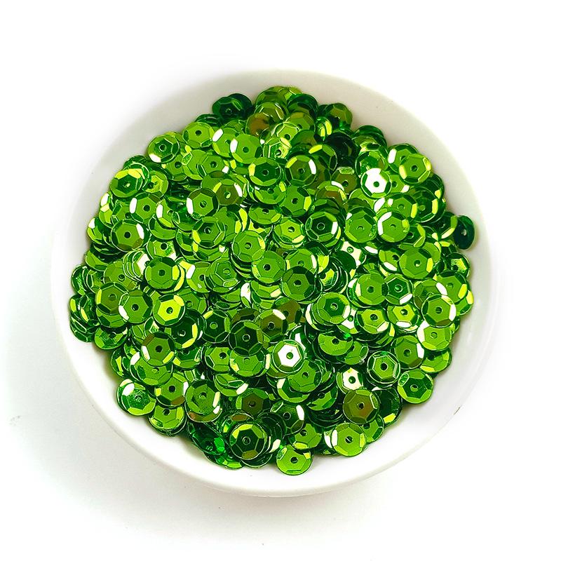 6MM Round Curved PVC Sequins with Middle Hole and Hexagonal Beads for Sewing