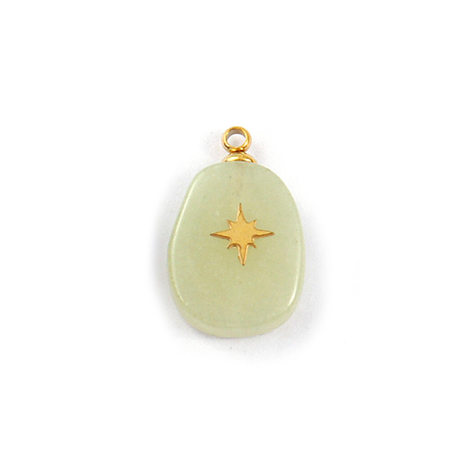

1 Piece 304 Stainless Steel & Geometric Natural Stone Charms Gold Plated Oval Round Drop Star Sun Patch Pendant For DIY Necklace