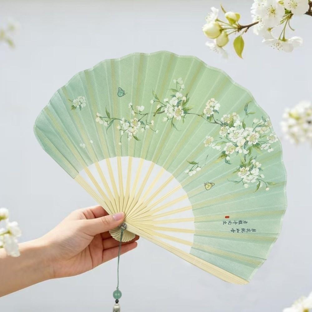 New Chinese Style Folding Fan Vintage Handheld Fan Creative Shell Shape Fan Photography