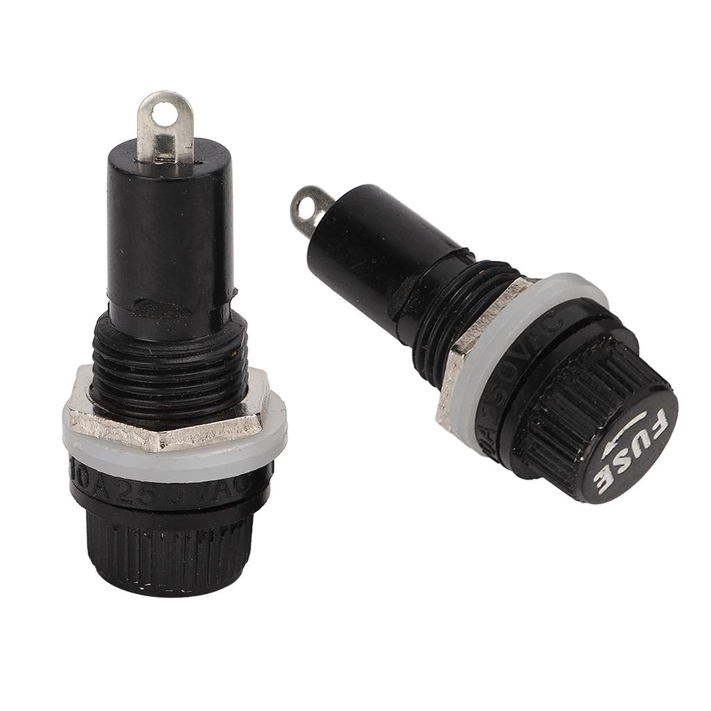 100pcs 5x20mm Fuse Holder 10A 250V Electrical Panel Mounted Fuse Holder for Electronic Equipment