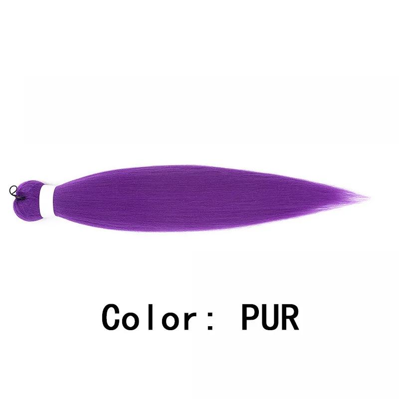 Synthetische Gevlochten Paarse Paardenstaart 24/26 Inch met Clips voor Kinderen Meisjes Halloween Kerstmis Rumi Kostuum Hairstyle Cosplay 26inches&2 pcs purple