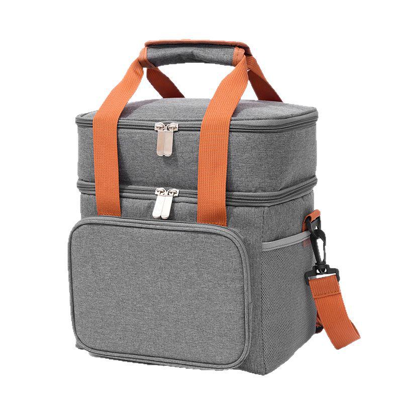 Large Capacity Insulated Picnic Bag - Double-layer, Leak-proof PEVA Lunch Box Cooler