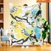1pc 2D Flat Printing Spring And Summer New Arrival Branch Flower Bird Butterfly Theme Digital Print Blanket, All Seasons Universal, Casual Throw, 100%