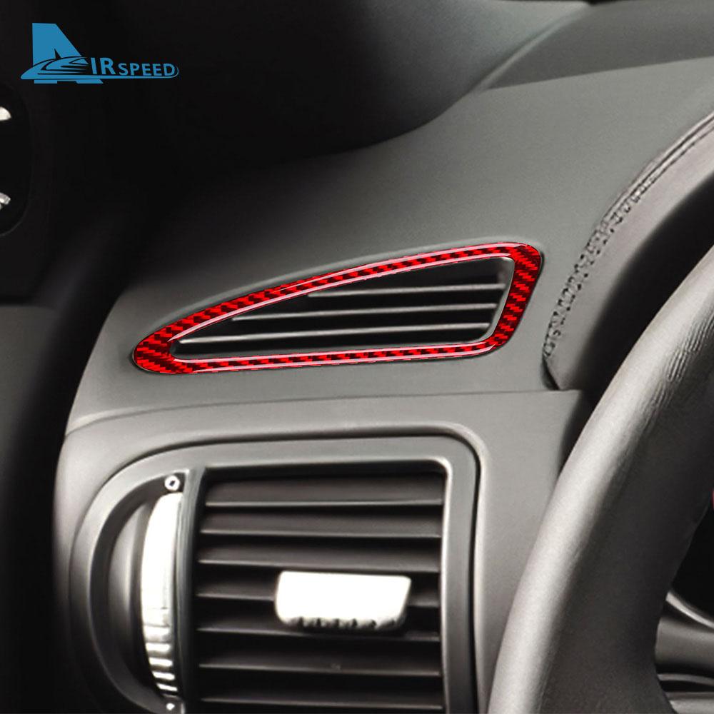 Real Soft Carbon Fiber Sticker For Porsche Cayenne 2003 2004 2005 2006 2007 2008 2009 2010 Demister Vent Interior Accessories