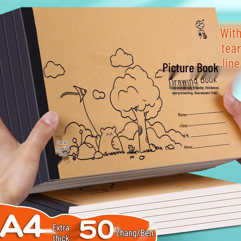 Children's A4 Drawing Book - Blank Pages for Kindergarten to Second Grade Students