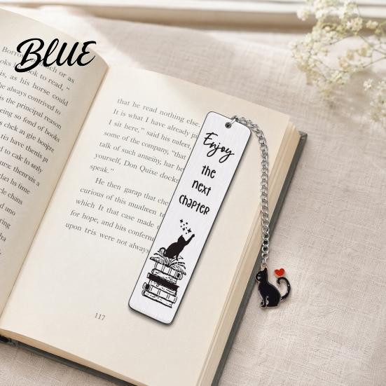 Creative Cat Bookmark Cute Bookmark Funny Metal Page Marker with Stainless Steel Quotes