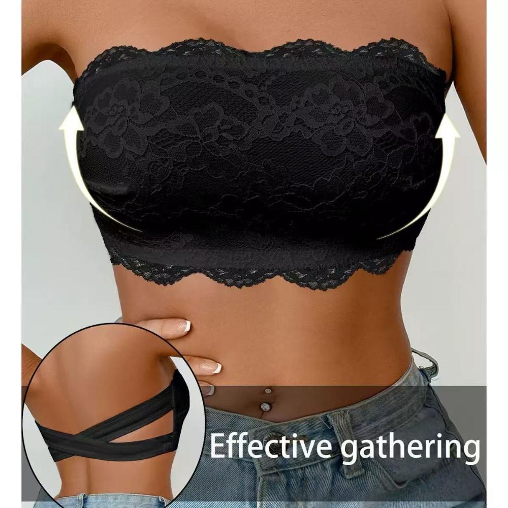 Soutien-gorge push-up sans bretelles en dentelle ultra-fine Lingerie sexy avec un beau dos