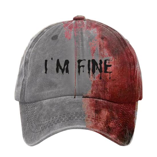 Dark Blood Stain Unisex Baseball Hat Breathable Sun Protection Hat Halloween Style Curved Brim Baseball Hat
